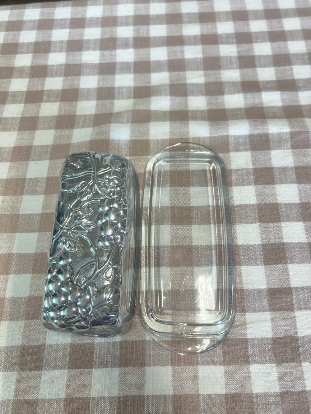 Butter dish Arthur court aluminum and glass decor kitchen storage